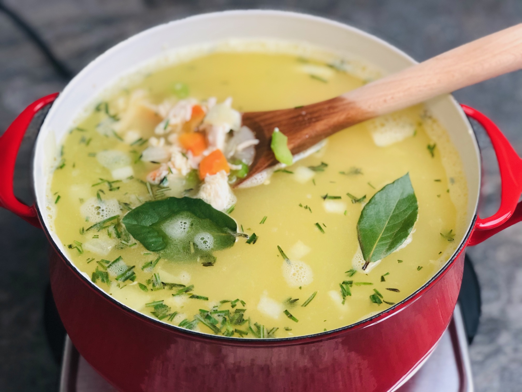 Rotisserie Chicken Soup (BEST Soup Ever!) Heather Lucille's Kitchen