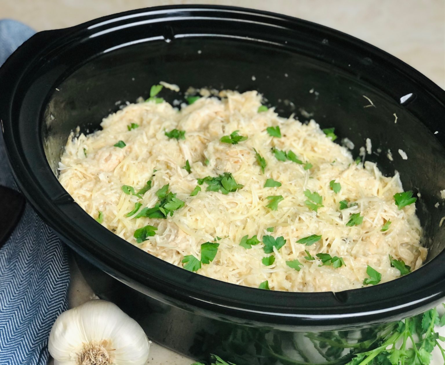 Slow Cooker Cream of Mushroom Chicken and Rice - Heather Lucille's Kitchen